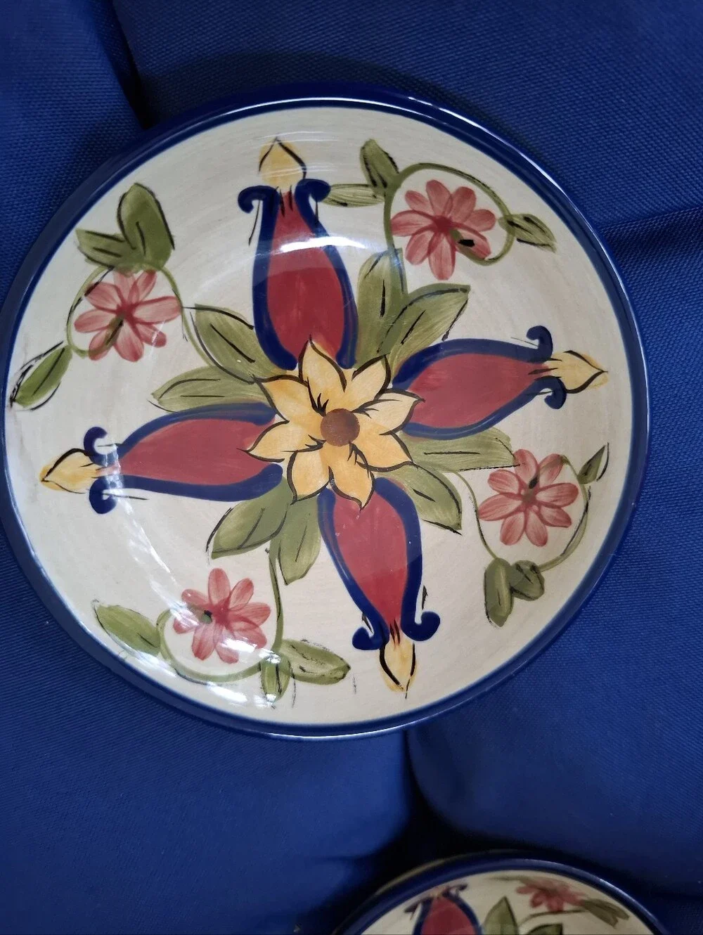 Pier 1 Vallarta Individual Dip Bowls/Dishes, Handpainted, Earthenware Set Of 4